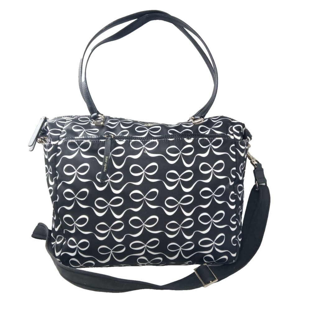 Kate Spade Jae Elegant Bow Baby Bag Black & White multicolor Retail $329